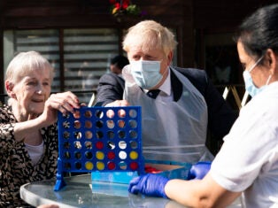 Boris Johnson visits a care home ahead of social care National Insurance announcement
