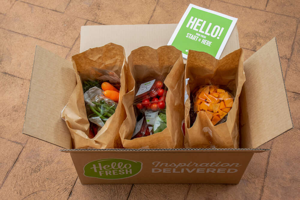A HelloFresh food delivery box