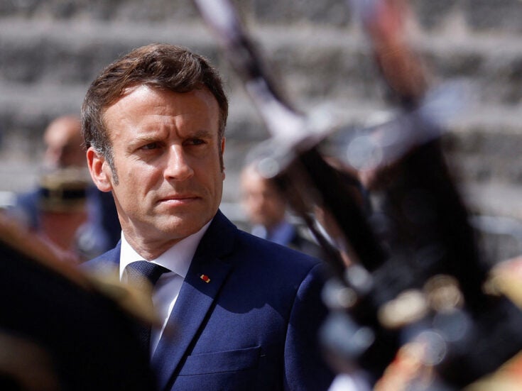 Emmanuel Macron falls to earth