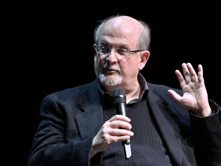 Photo of Salman Rushdie stabbed on stage in New York