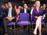 Liz Truss and Rishi Sunak before election result