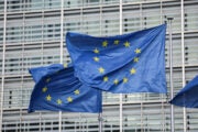 EU flags in Brussels